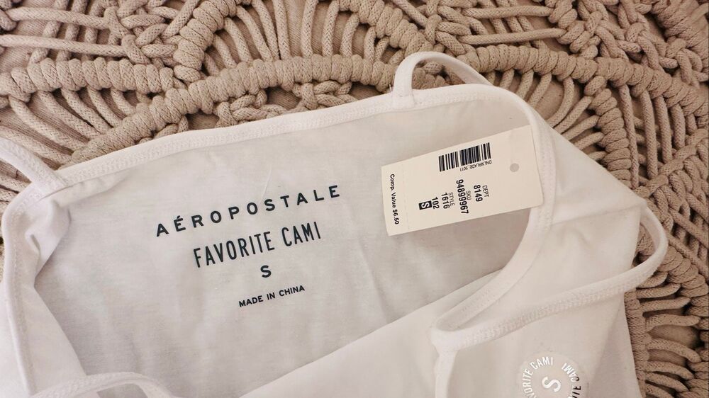 Aeropostale White Favorite Cami Size Small New - Picture 2 of 4